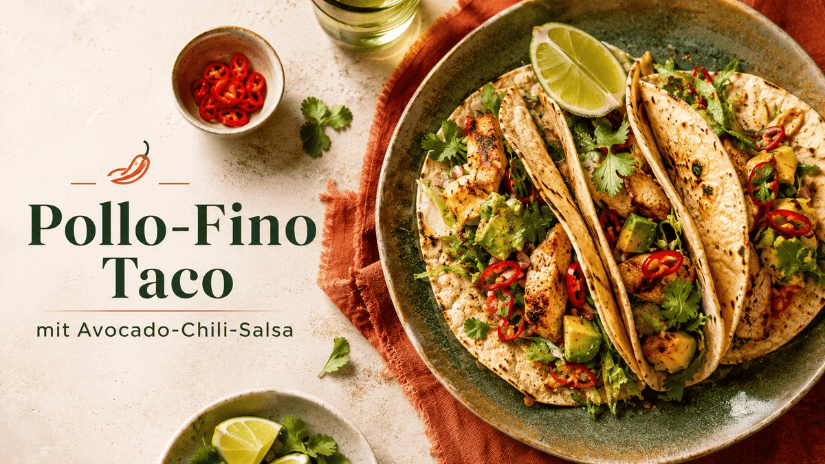 Pollo-Fino Taco mit Avocado-Chili-Salsa