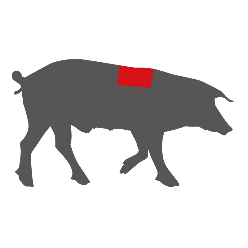 Grafik: Lage des Koteletts am Schweinerücken