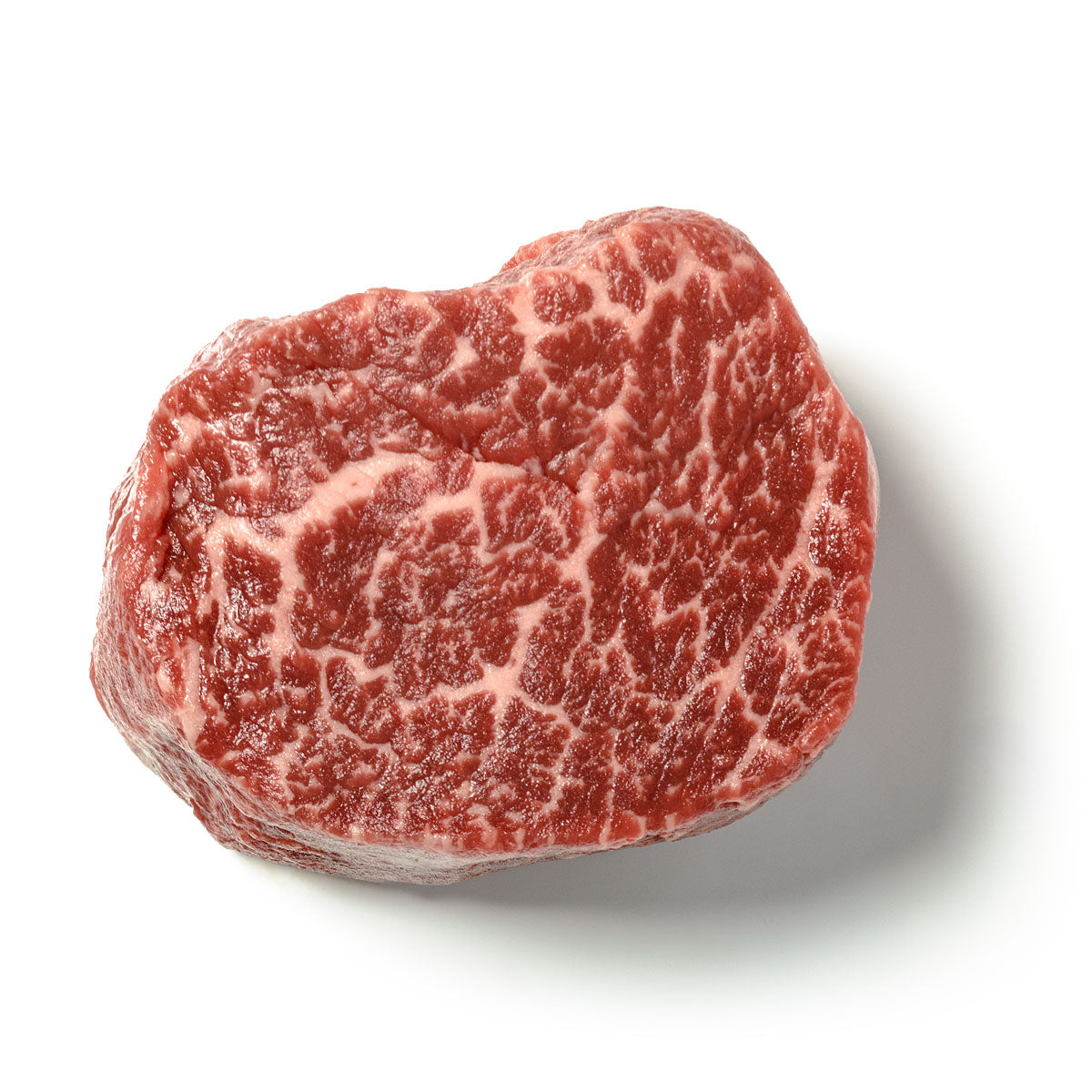 Wagyu Filet Medaillon von oben – feine Marmorierung
